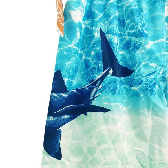 Blue Green Quick-Dry Swim Trunks - Boys Size Small (6-7) Wonder Nation Swimwear - Picture 3 of 4